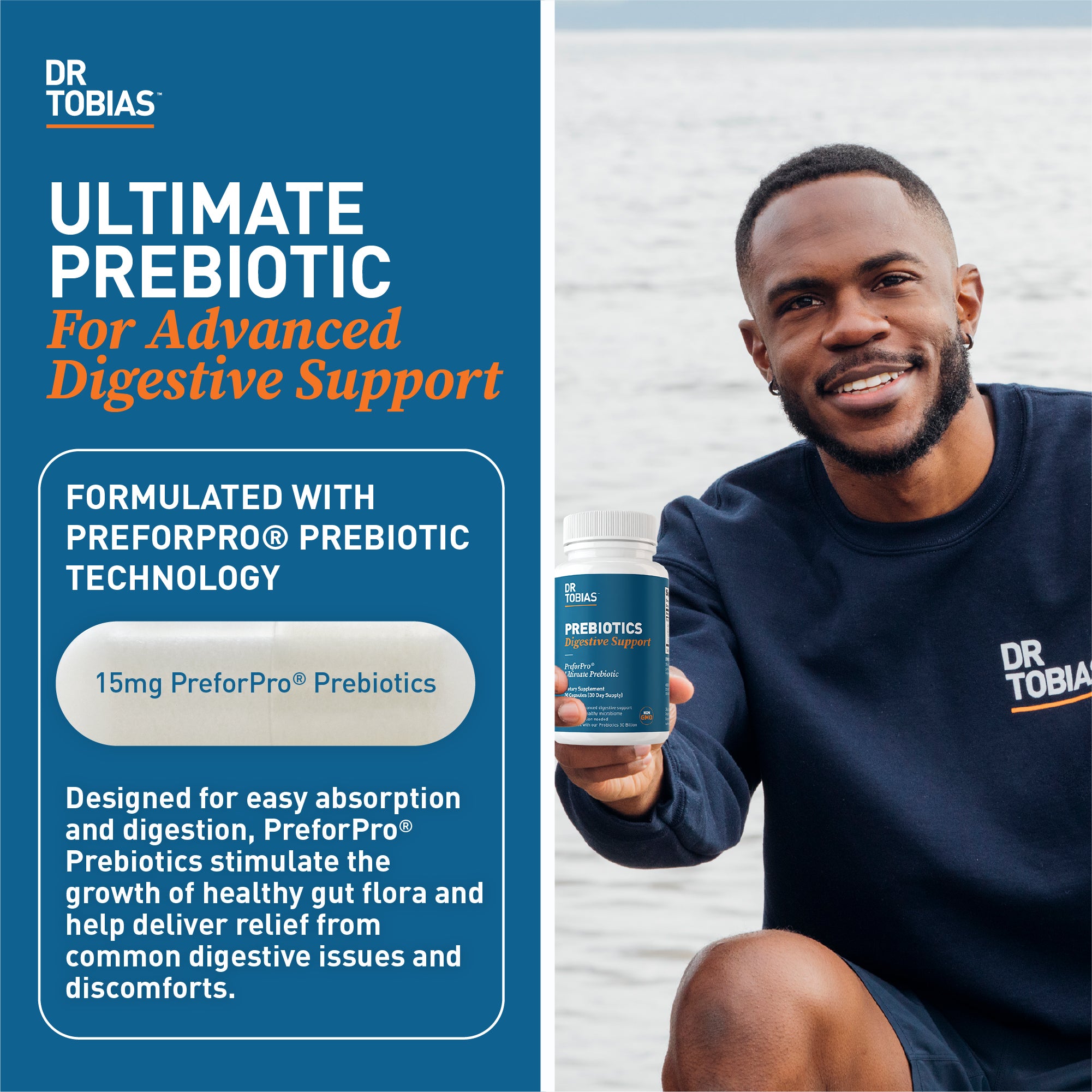 Dr. Tobias Prebiotics, Supports Digestion & Gut Health, Feed Good Probiotic Bacteria, Boost Gut Immune Function