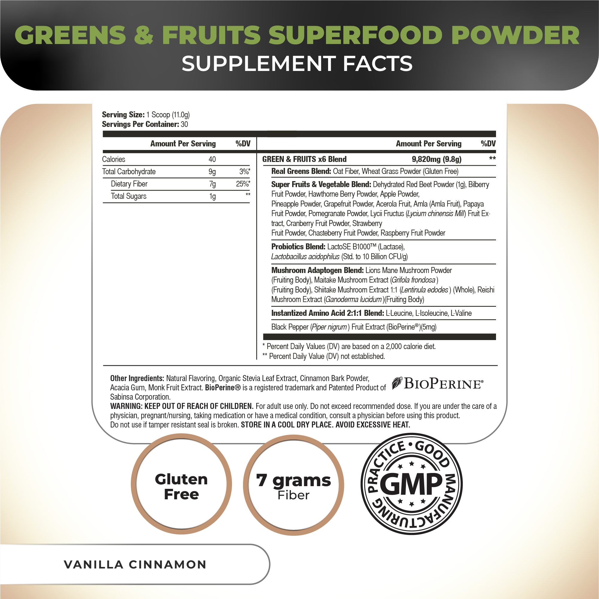 GREENS & FRUITS - Natural Superfood Powder