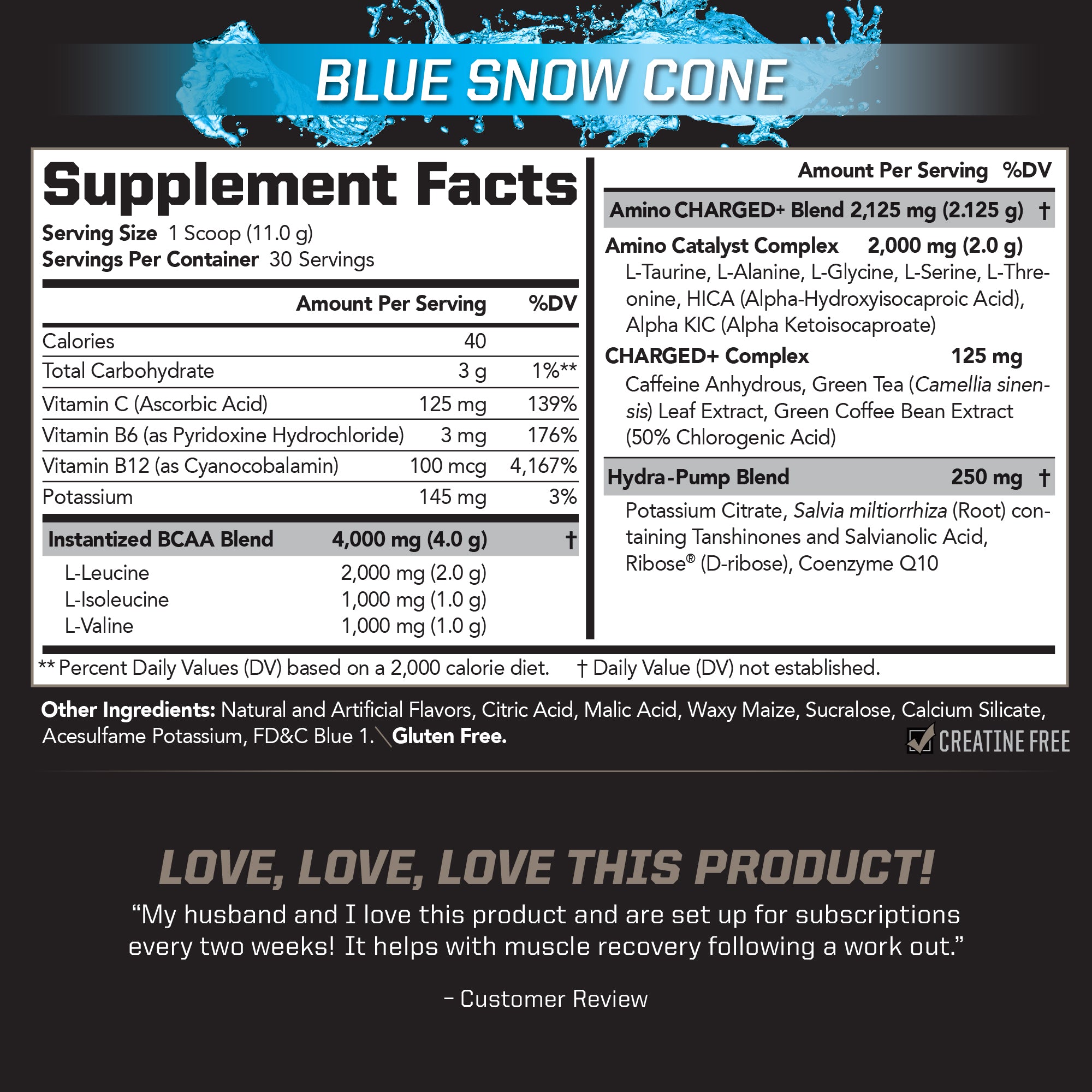 BCAA Charged Delicious Amino Acid Drink Mix