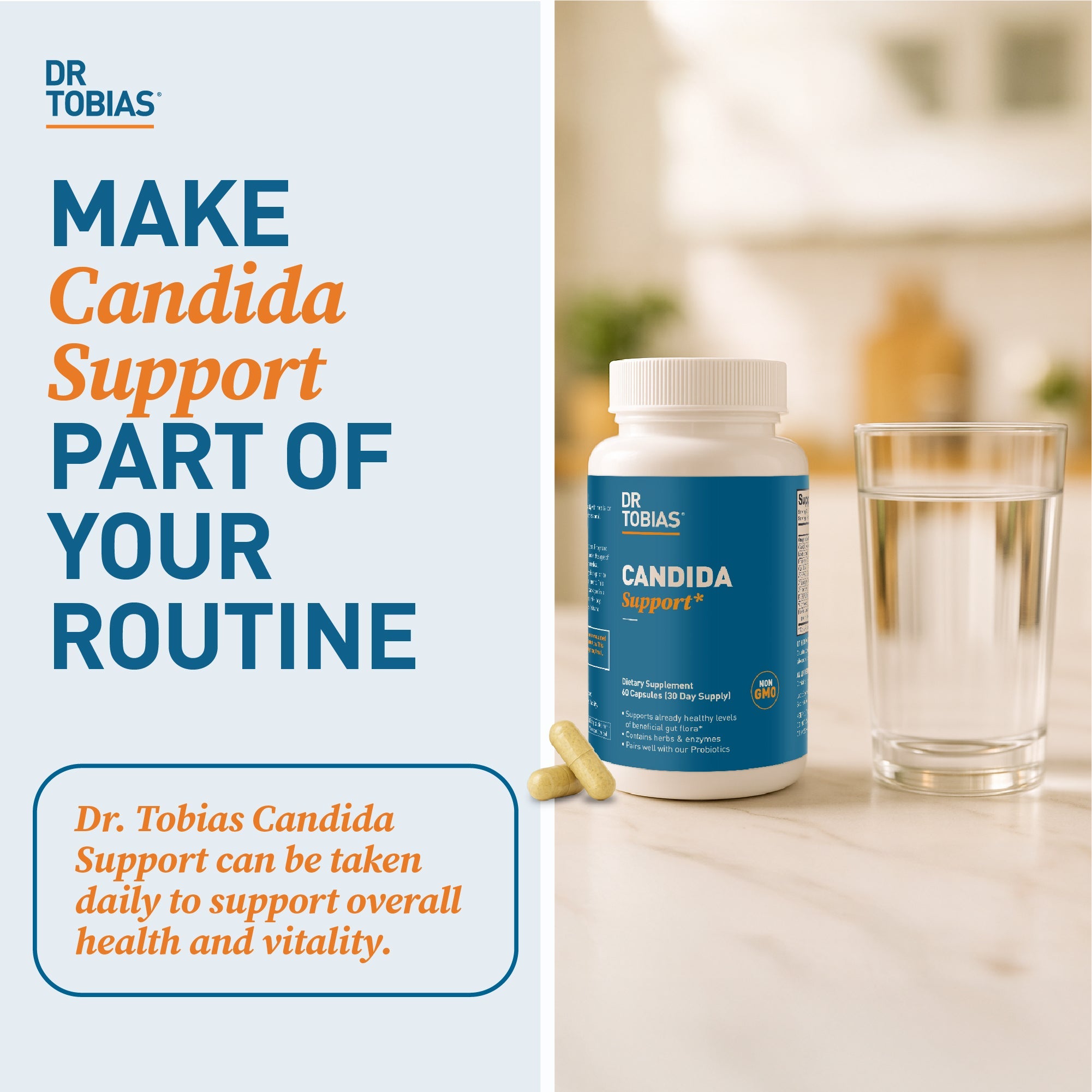 Capsules containing oregano, enzymes, and probiotics for gut detox