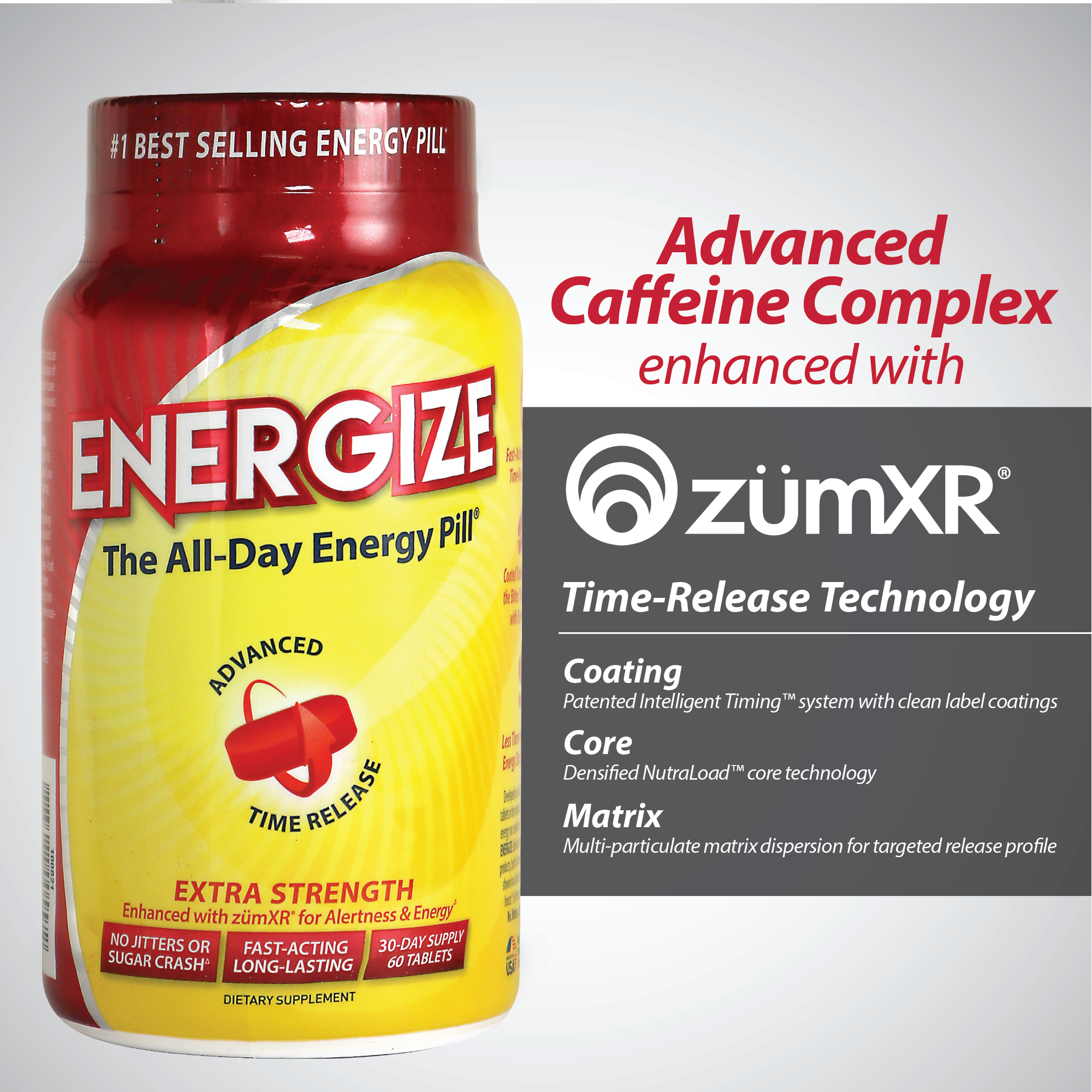 ENERGIZE™ Extra Strength Energy Pills - All Day Energy (60 Count)