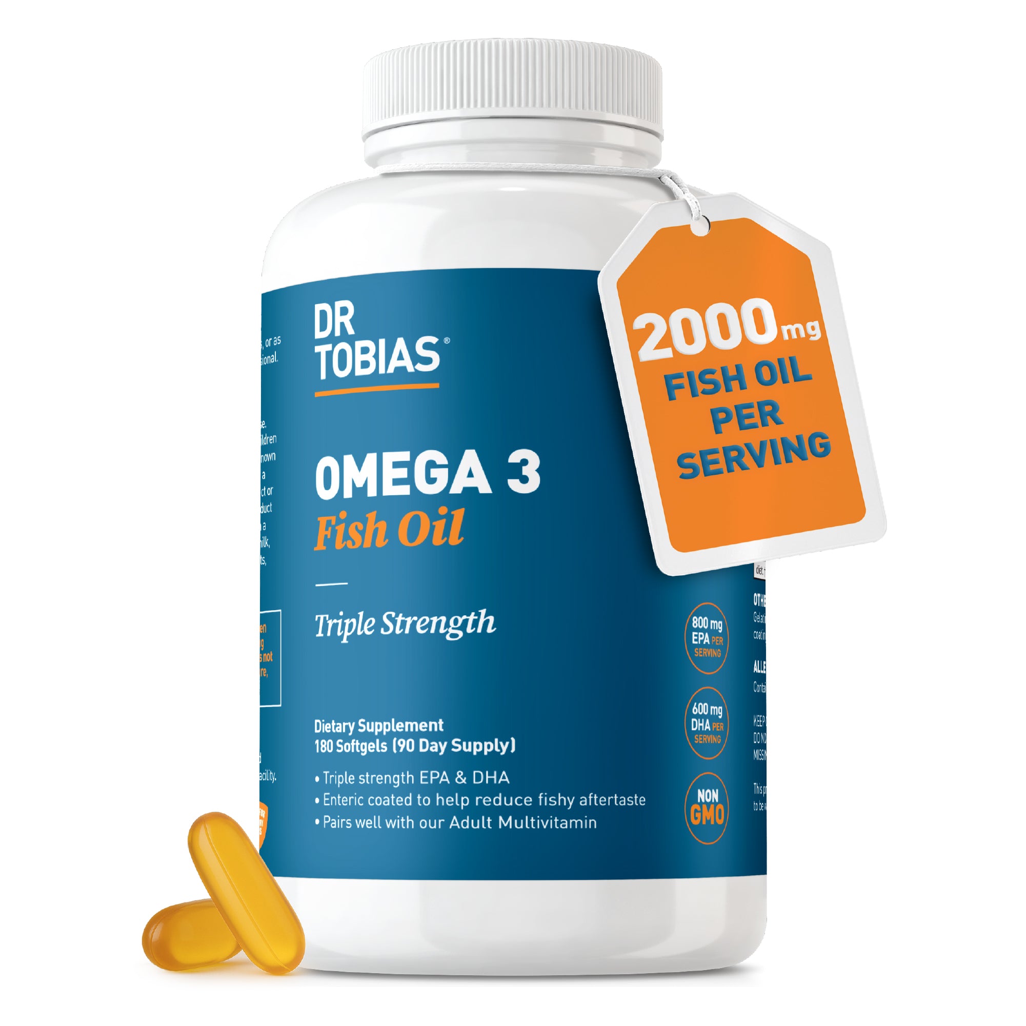 Dr. Tobias Omega 3 Fish Oil – Triple Strength Dietary Nutritional Supplement