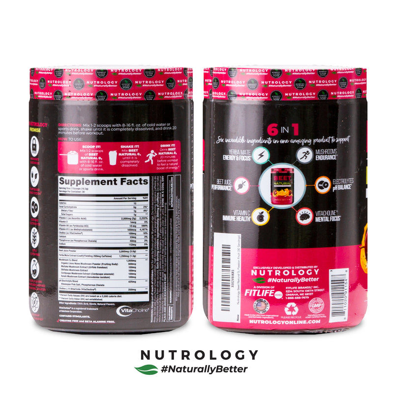 BEET NATURAL® O₂ Pre Workout - Passion Fruit Flavor