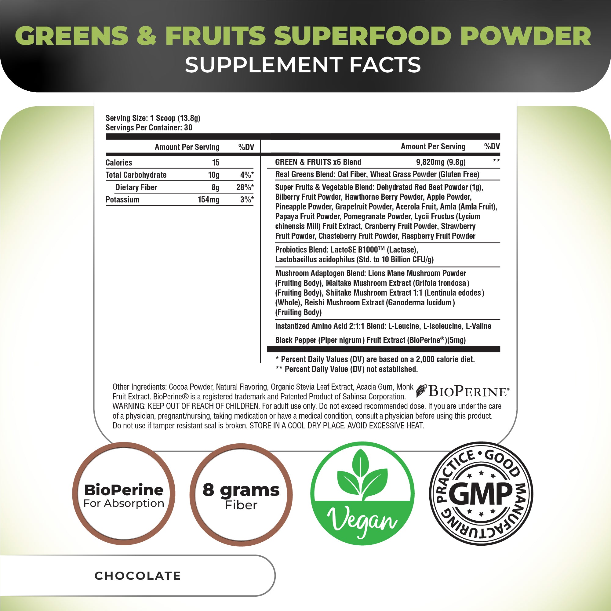 GREENS & FRUITS - Natural Superfood Powder