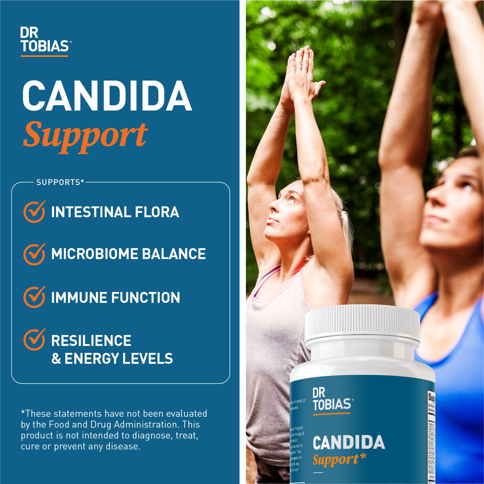 Dr. Tobias Candida Support, Gut Flora Balance Complex with Oregano, Caprylic Acid, Enzymes & Probiotics